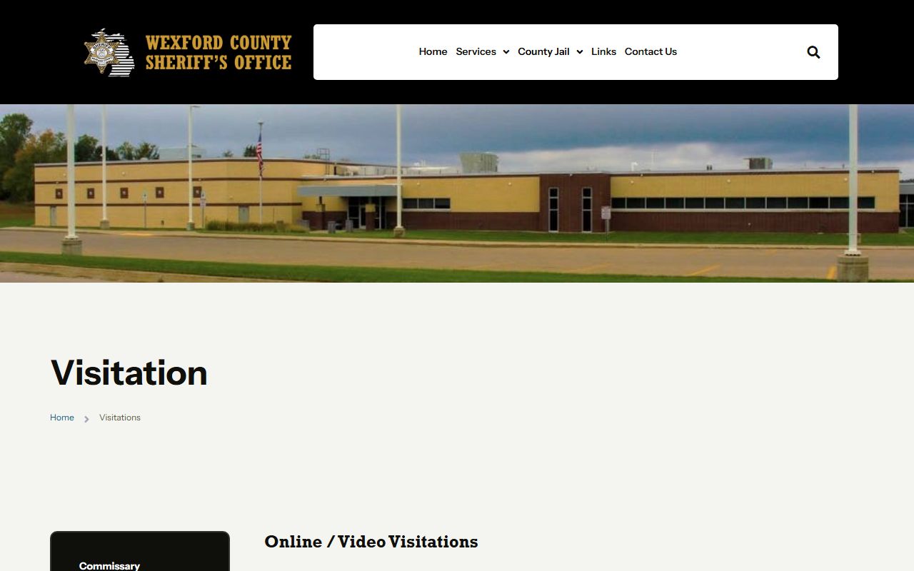 Wexford County Jail visitation schedule for Kalkaska inmates